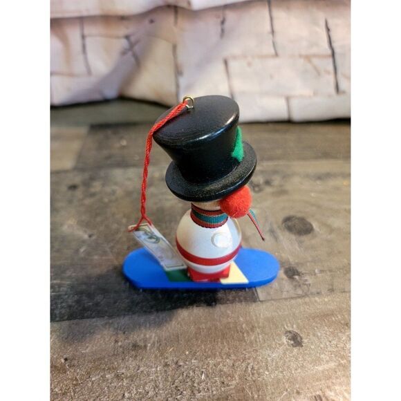 Christian uibricht wooden snowman mistletoe Xmas ornament decor - Picture 4 of 5